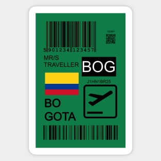 Bogota Colombia travel ticket Sticker